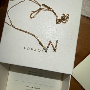 PDPAOLA Letter W 18k gold-plated Necklace
